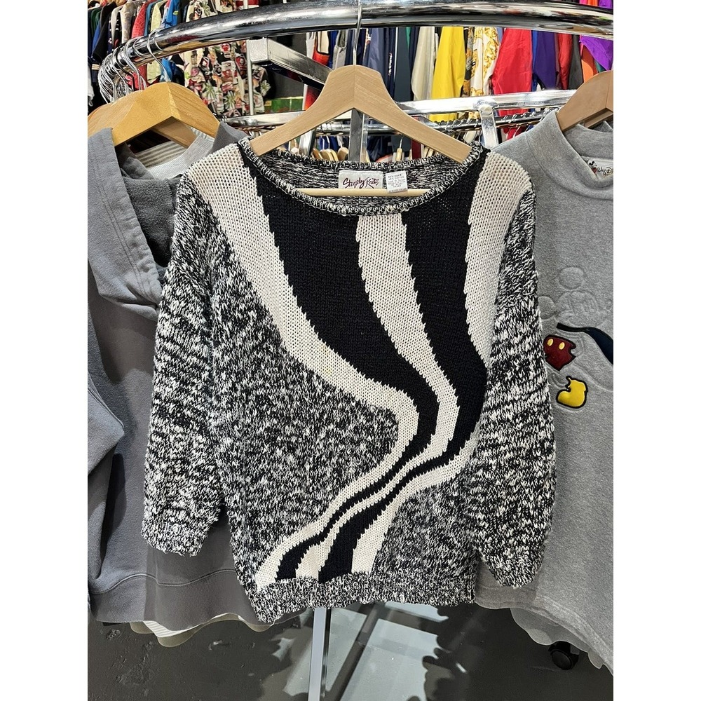 Vintage Shapely Knits Women's Knit Ramie Geometric Sweater